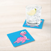Niedliche Illustration des Loch Ness Monsters. Rechteckiger Pappuntersetzer (Vor Ort)
