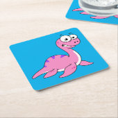 Niedliche Illustration des Loch Ness Monsters. Rechteckiger Pappuntersetzer (angewinkelt)