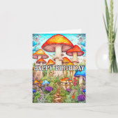 Niedliche Illustration des überwucherten Pilzwalde Karte (Vorderseite)