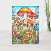 Niedliche Illustration des überwucherten Pilzwalde Karte (Vorderseite)