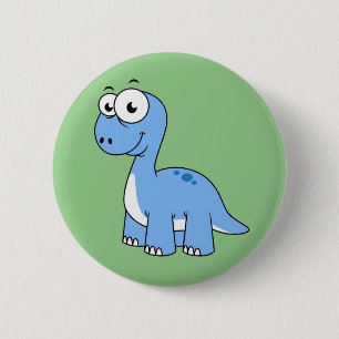 Niedliche Illustration eines Brontosaurus. Button