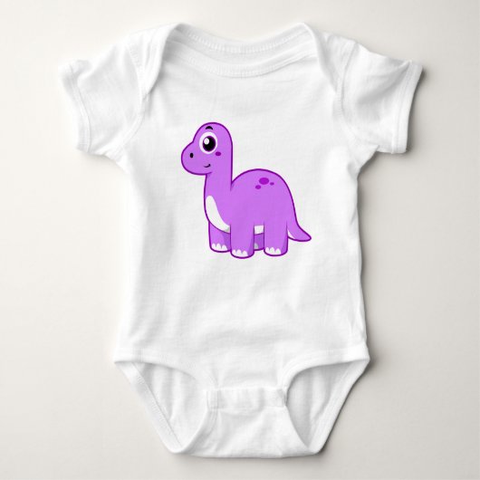 Niedliche Illustration eines Brontosaurus Dinosaur Baby Strampler (Vorderseite)