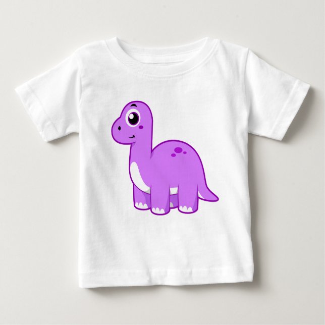 Niedliche Illustration eines Brontosaurus Dinosaur Baby T-shirt (Vorderseite)