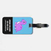 Niedliche Illustration eines Brontosaurus Dinosaur Gepäckanhänger (Rückseite horizontal)