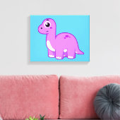 Niedliche Illustration eines Brontosaurus Dinosaur Leinwanddruck (Insitu (Wohnzimmer))