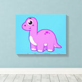 Niedliche Illustration eines Brontosaurus Dinosaur Leinwanddruck (Insitu (Holzboden))