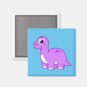 Niedliche Illustration eines Brontosaurus Dinosaur Magnet (Vorderseite/Rückseite)
