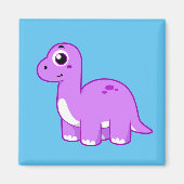 Niedliche Illustration eines Brontosaurus Dinosaur Magnet (Vorne)