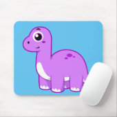 Niedliche Illustration eines Brontosaurus Dinosaur Mousepad (Mit Mouse)