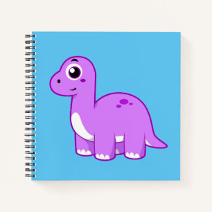 Niedliche Illustration eines Brontosaurus Dinosaur Notizblock