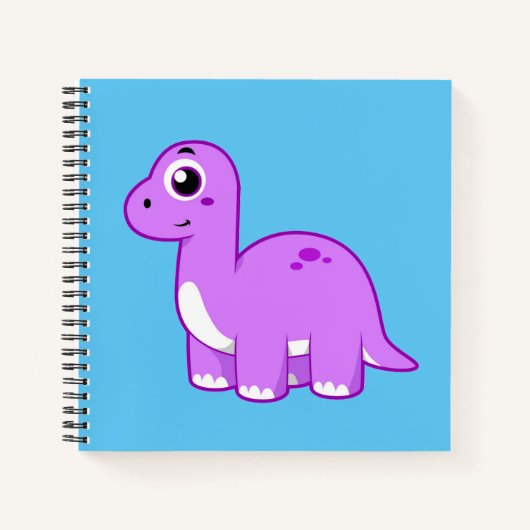 Niedliche Illustration eines Brontosaurus Dinosaur Notizblock (Vorderseite)