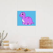 Niedliche Illustration eines Brontosaurus Dinosaur Poster (Küche)