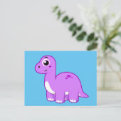 Niedliche Illustration eines Brontosaurus Dinosaur Postkarte (Stehend Vorderseite)