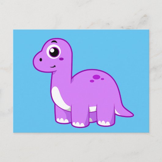 Niedliche Illustration eines Brontosaurus Dinosaur Postkarte (Vorderseite)