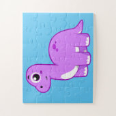Niedliche Illustration eines Brontosaurus Dinosaur Puzzle (Vertikal)