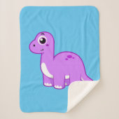 Niedliche Illustration eines Brontosaurus Dinosaur Sherpadecke (Vorderseite)