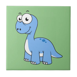 Niedliche Illustration eines Brontosaurus. Fliese