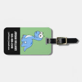 Niedliche Illustration eines Brontosaurus. Gepäckanhänger (Vorderseite horizontal)