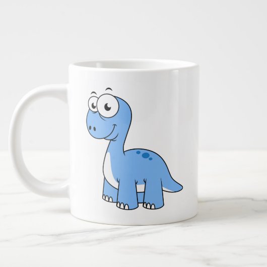 Niedliche Illustration eines Brontosaurus. Jumbo-Tasse (Links)