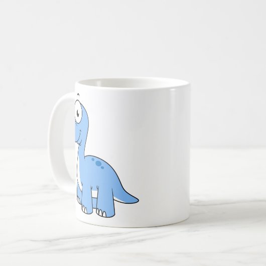 Niedliche Illustration eines Brontosaurus. Kaffeetasse (Vorderseite Links)