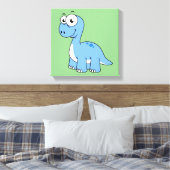 Niedliche Illustration eines Brontosaurus. Leinwanddruck (Insitu (Schlafzimmer))