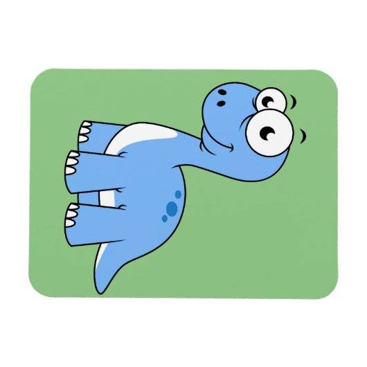 Niedliche Illustration eines Brontosaurus. Magnet (Horizontal)