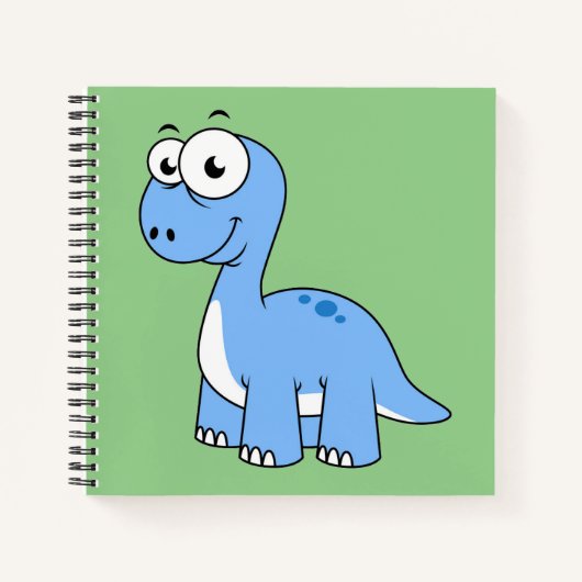 Niedliche Illustration eines Brontosaurus. Notizblock (Vorderseite)