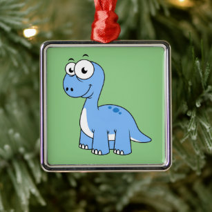 Niedliche Illustration eines Brontosaurus. Ornament Aus Metall