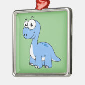 Niedliche Illustration eines Brontosaurus. Ornament Aus Metall (Links)
