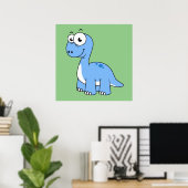 Niedliche Illustration eines Brontosaurus. Poster (Heimbüro)