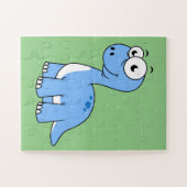 Niedliche Illustration eines Brontosaurus. Puzzle (Horizontal)