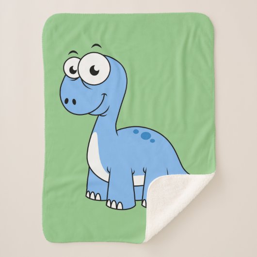 Niedliche Illustration eines Brontosaurus. Sherpadecke (Vorderseite)
