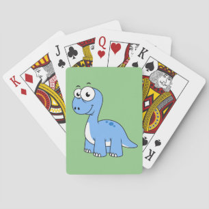 Niedliche Illustration eines Brontosaurus. Spielkarten