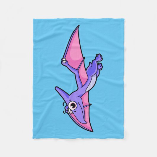Niedliche Illustration eines fliegenden Pterodakty Fleecedecke (Vorderseite)