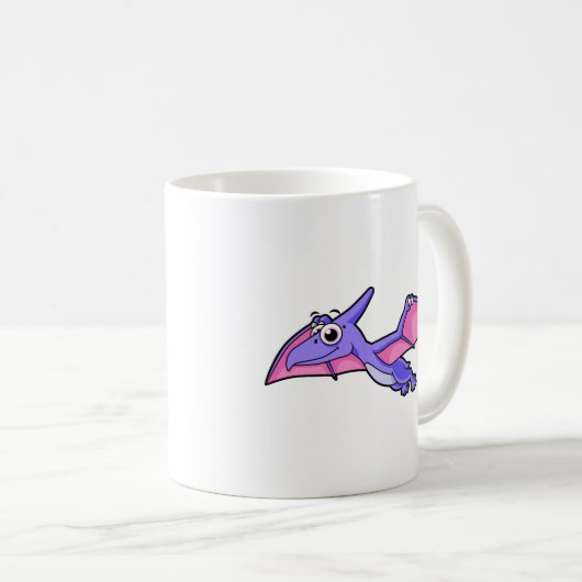 Niedliche Illustration eines fliegenden Pterodakty Kaffeetasse (VorderseiteRechts)