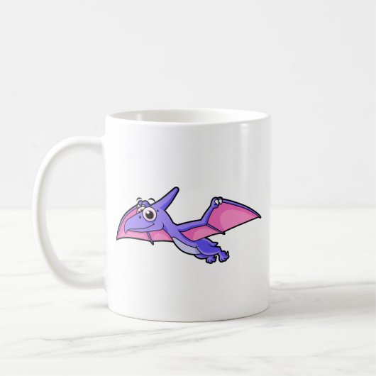 Niedliche Illustration eines fliegenden Pterodakty Kaffeetasse (Links)