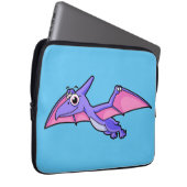 Niedliche Illustration eines fliegenden Pterodakty Laptopschutzhülle (Vorne Rechts)