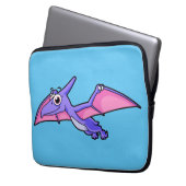 Niedliche Illustration eines fliegenden Pterodakty Laptopschutzhülle (Vorderseite Links)