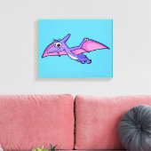Niedliche Illustration eines fliegenden Pterodakty Leinwanddruck (Insitu (Wohnzimmer))