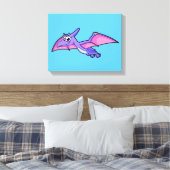 Niedliche Illustration eines fliegenden Pterodakty Leinwanddruck (Insitu (Schlafzimmer))