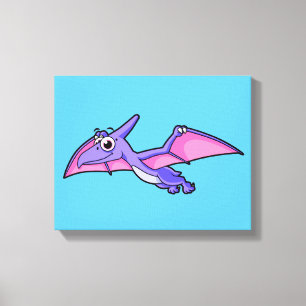 Niedliche Illustration eines fliegenden Pterodakty Leinwanddruck