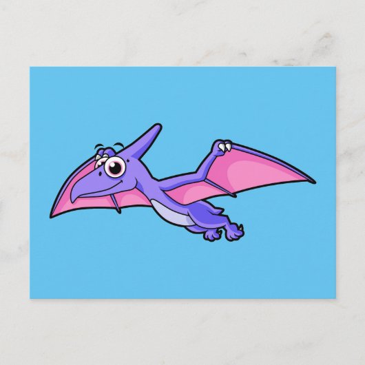 Niedliche Illustration eines fliegenden Pterodakty Postkarte (Vorderseite)