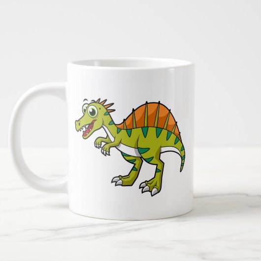 Niedliche Illustration eines lächelnden Spinosauri Jumbo-Tasse (Links)