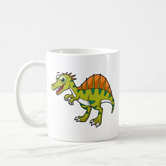 Niedliche Illustration eines lächelnden Spinosauri Kaffeetasse (Links)