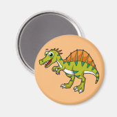Niedliche Illustration eines lächelnden Spinosauri Magnet (Vorderseite/Rückseite)