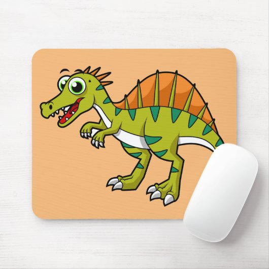 Niedliche Illustration eines lächelnden Spinosauri Mousepad (Mit Mouse)