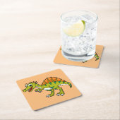 Niedliche Illustration eines lächelnden Spinosauri Rechteckiger Pappuntersetzer (Vor Ort)