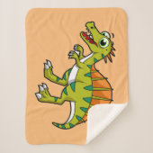 Niedliche Illustration eines lächelnden Spinosauri Sherpadecke (Vorderseite)