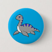 Niedliche Illustration eines Loch Ness Monsters. Button (Vorderseite)