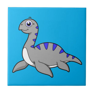 Niedliche Illustration eines Loch Ness Monsters. Fliese